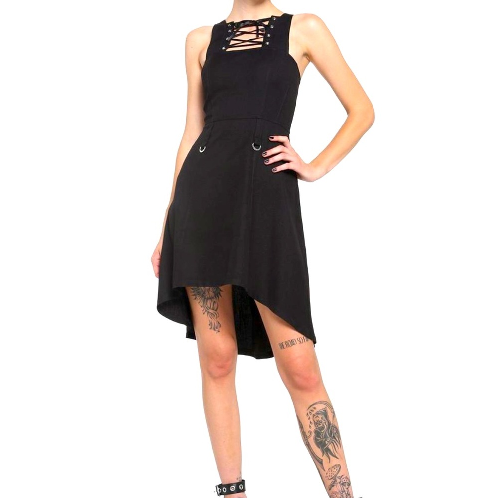 💚💚 TRIPP Royal Bones Figure Flattering Lace-Up Hi-Low Dress. Size: 2X